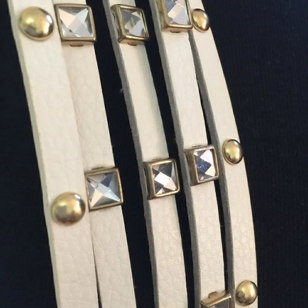 Michael Kors Studded Rhinestone 5 strand belt‎
